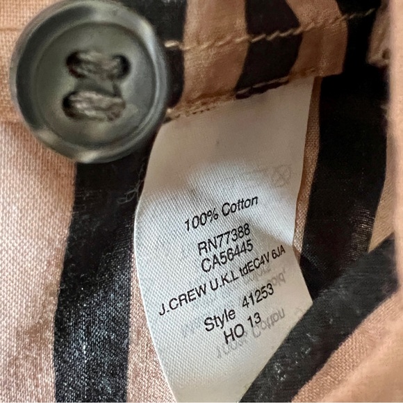 J CREW Black & Tan Striped Popover Henley Top - 41253 - Sz XS - Picture 7 of 7